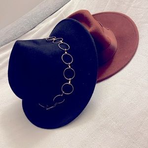 Black hat with chain price is per hat they are $20 each